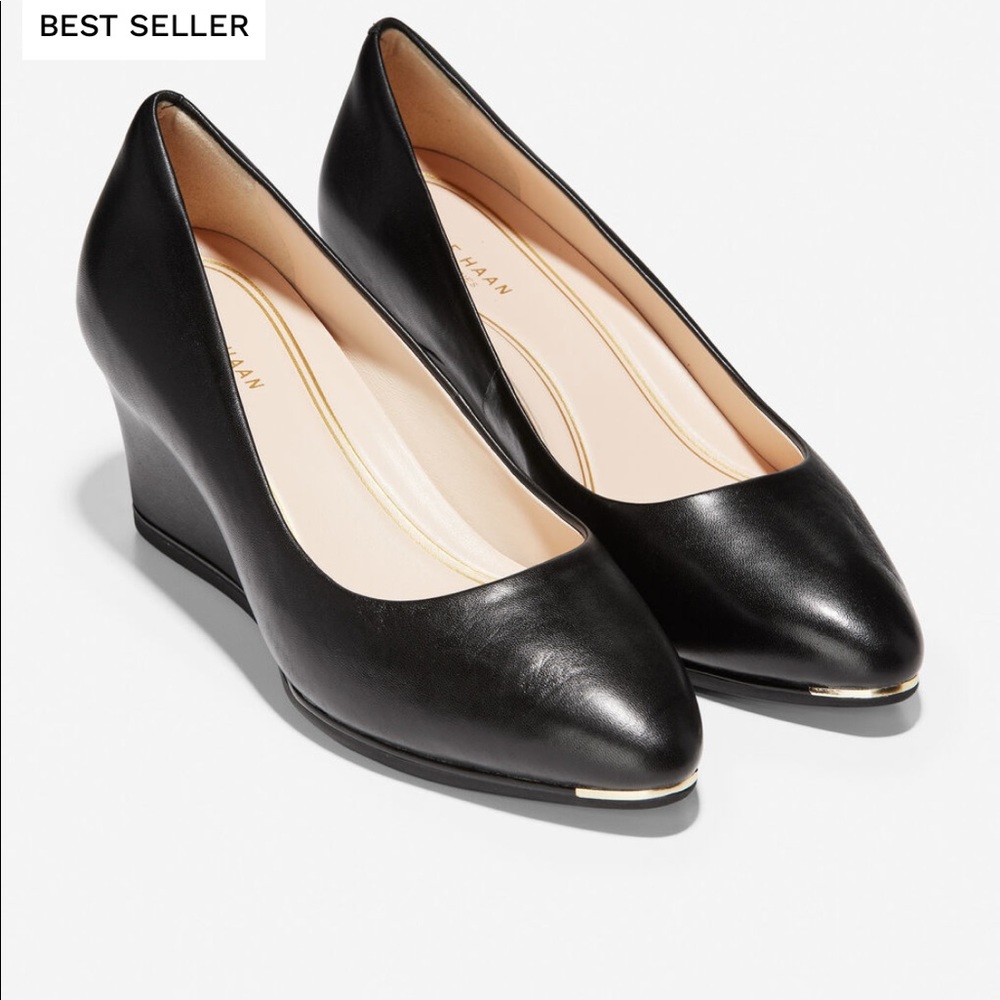 BRAND NEW Cole Haan Black Wedges - size 6.5